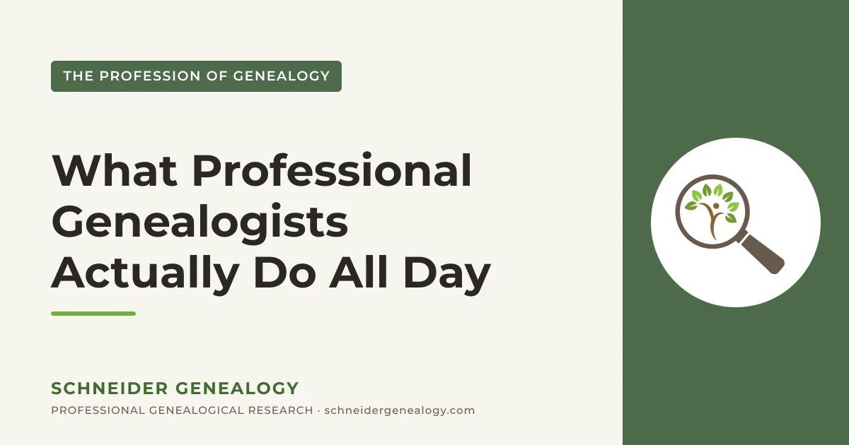 What Professional Genealogists Actually Do All Day - Schneider Genealogy
